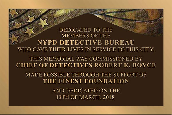NYPD Bronze Plaque