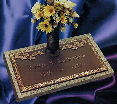 grave markers, grave marker, bronze grave marker, single grave marker, cast bronze grave marker