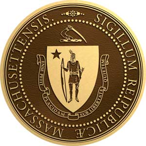 Massachusetts State Seal, Massachusetts State Seals, Bronze Massachusetts State Seal