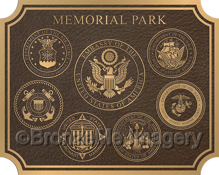 military plaque, military wall plaque bronze, bronze military seals in honor of