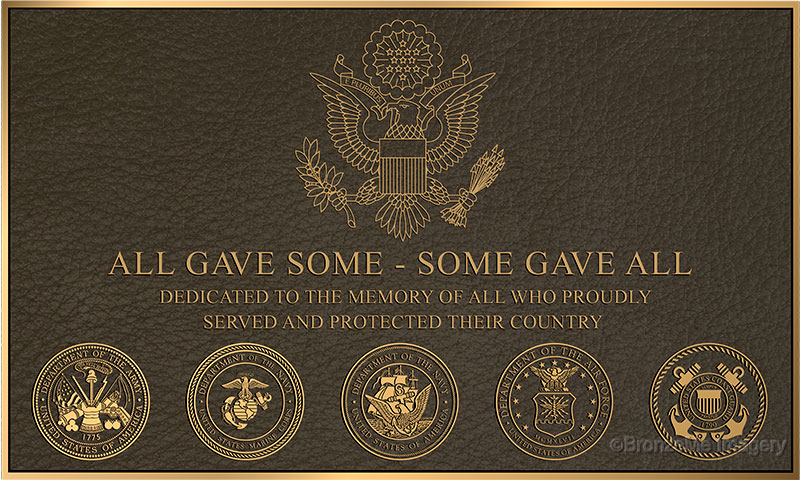 military bronze plaque, military plaques, bronze memorial, cast bronze plaque
