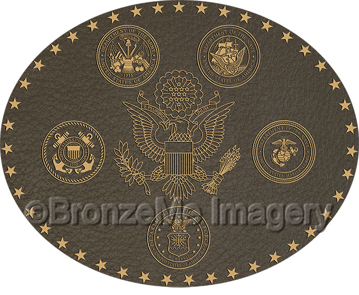 military wall plaque bronze, bronze military seals in honor of
