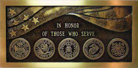 military plaque, military wall plaque bronze, bronze military seals in honor of