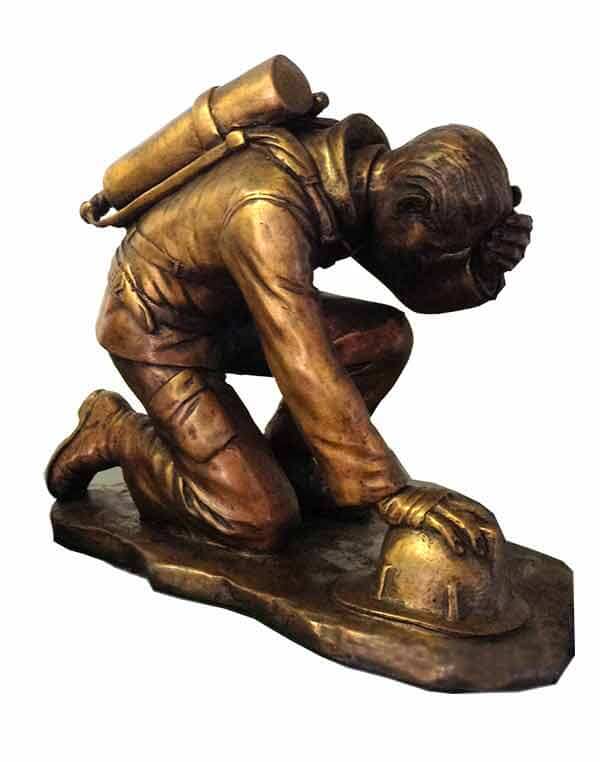cast bronze firefighter statue, cast bronze statue