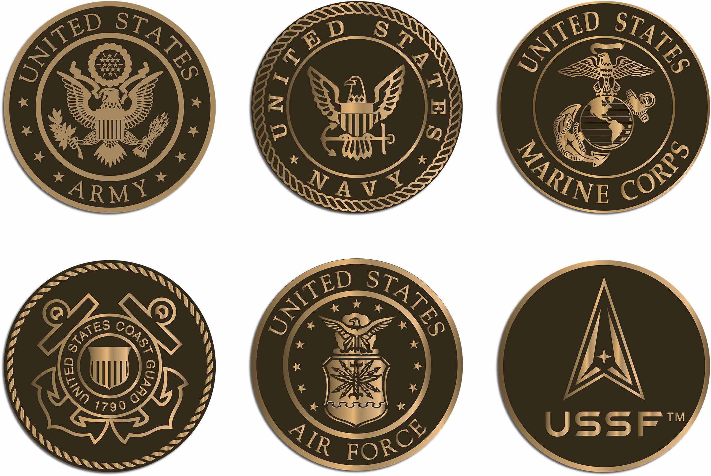 commemorative cast bronze military seals