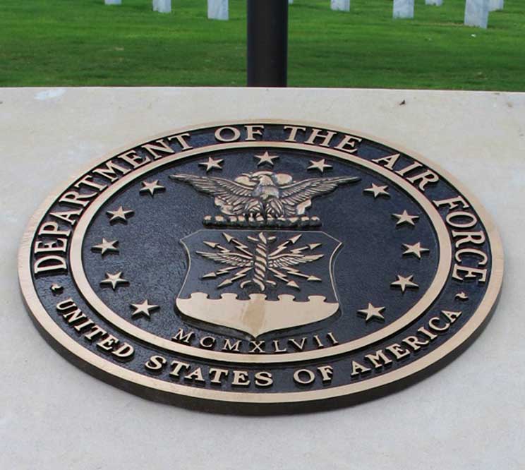 military plaque, full color air force  bronze seal, color air force bronze plaques, color air force bronze emblems