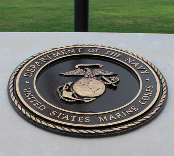 3d military emblems, marine corps military seal, 3d bronze marine corps military plaque, bronze marines military emblem, marine corps full color military emblems