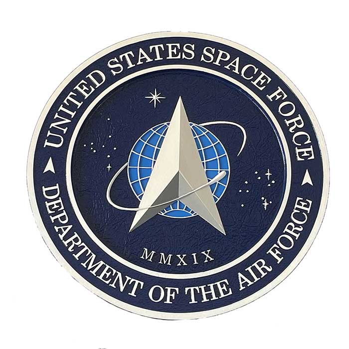 military plaque, color space force seal, color space force plaques, color space force emblems