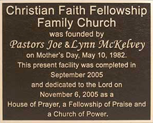 church plaques, bronze church plaque