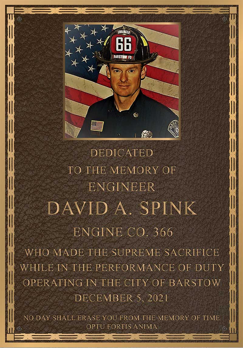 firefighter bronze plaque