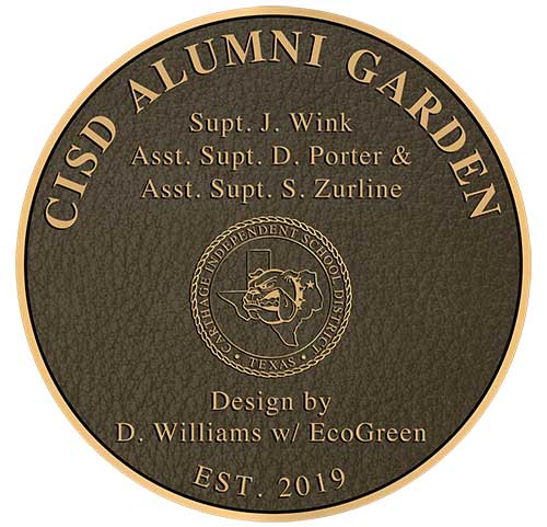 sidewalk plaque, bronze sidewalk plaques, school sidewalk plaques