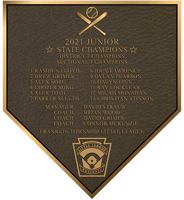 Baseball HomePlate Plaque