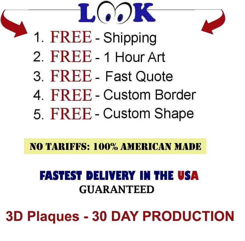 3d bronze plaques 30 day production logo