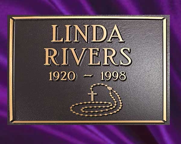 single bronze photo grave marker, bronze grave marker, individual bronze grave markers,  single grave marker