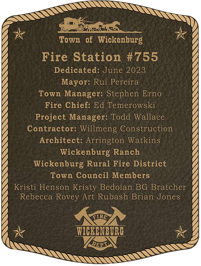 fire dedication bronze plaque