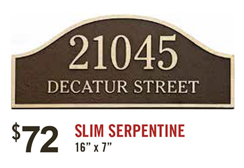 bronze address plaque