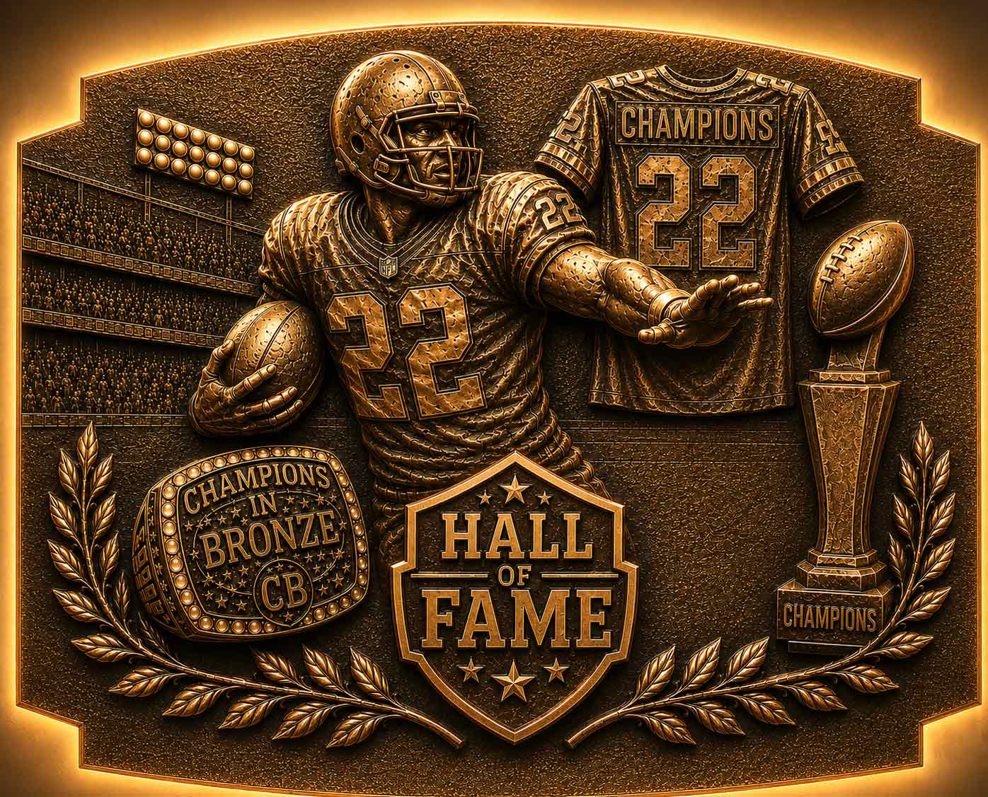Football Hall of Fame Bronze Plaque