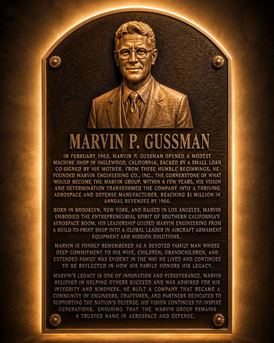 Marvin P. Gussman Bronze Recognition Plaque