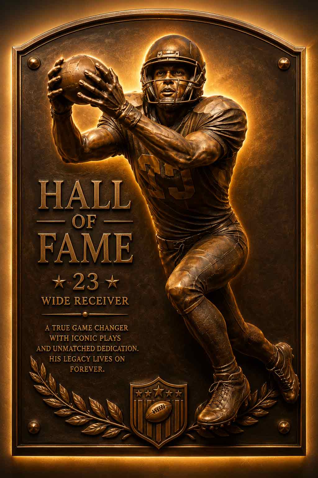 Hall of Fame Football Plaque