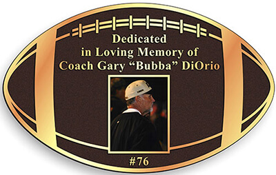 custom shape cast bronze plaque, football