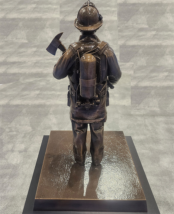 cast bronze statue firefighter bronze statue front