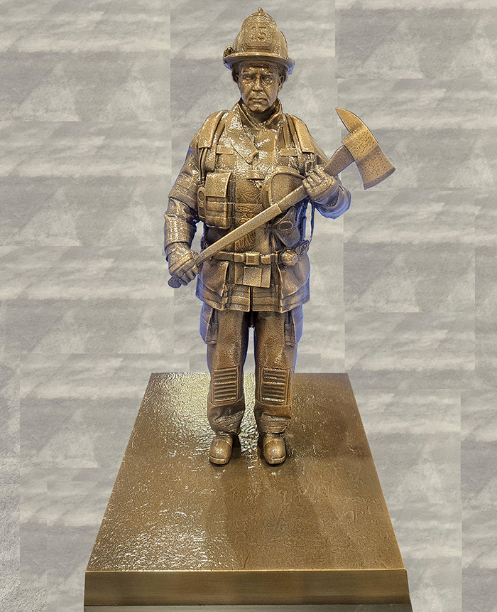 cast bronze statue firefighter bronze statue front