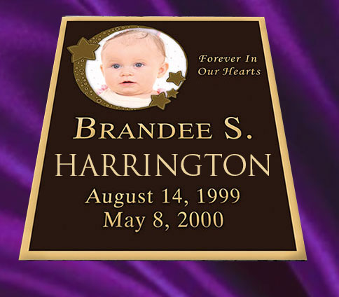 color photo grave marker, color photo grave markers, bronze color photo grave marker