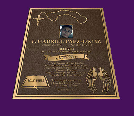 Cremation Marker, Bronze Cremation Marker, Photo Cremation Marker, single photo grave markers, bronze grave marker