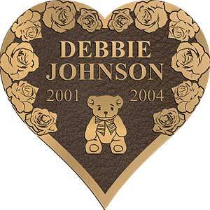 single bronze photo grave marker, bronze grave marker, individual bronze grave markers,  single grave marker