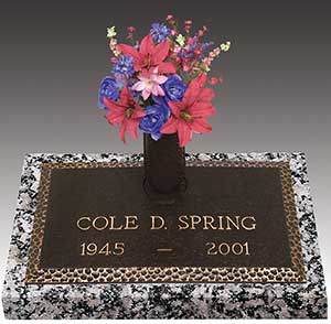 single bronze photo grave marker, bronze grave marker, individual bronze grave markers,  single grave marker