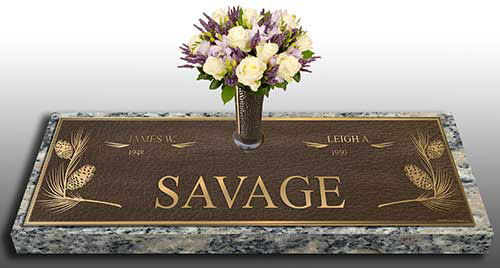 companion grave marker, double grave marker, bronze grave markers companion