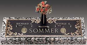 companion photo grave marker, double grave marker, bronze grave markers for companion