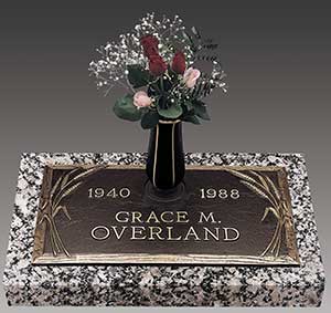 single bronze photo grave marker, bronze grave marker, individual bronze grave markers,  single grave marker