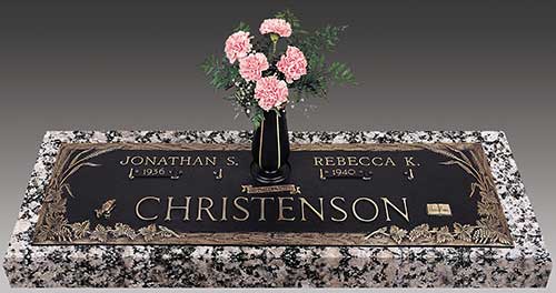 companion grave marker, double grave marker, bronze grave markers companion