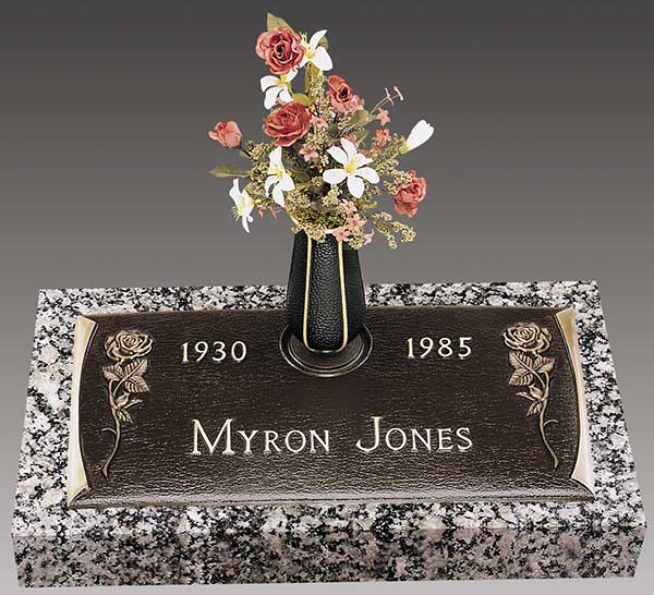 single bronze photo grave marker, bronze grave marker, individual bronze grave markers,  single grave marker