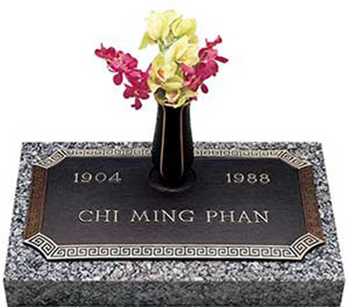 single bronze photo grave marker, bronze grave marker, individual bronze grave markers,  single grave marker