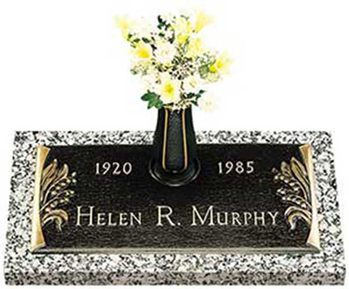 single bronze photo grave marker, bronze grave marker, individual bronze grave markers,  single grave marker