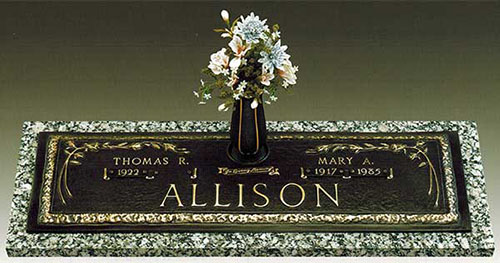 companion grave marker, double grave marker, bronze grave markers companion