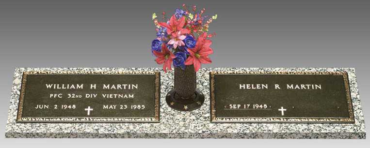 Veterans Matching Marker, veterans grave marker, bronze grave marker, single grave markers, bronze grave markers