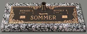 companion photo grave marker, double grave marker, bronze grave markers for companion
