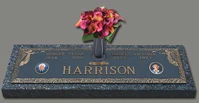 companion grave marker, double grave marker, bronze grave markers companion