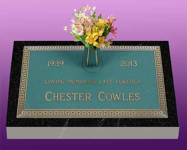 single bronze photo grave marker, bronze grave marker, individual bronze grave markers, single grave marker