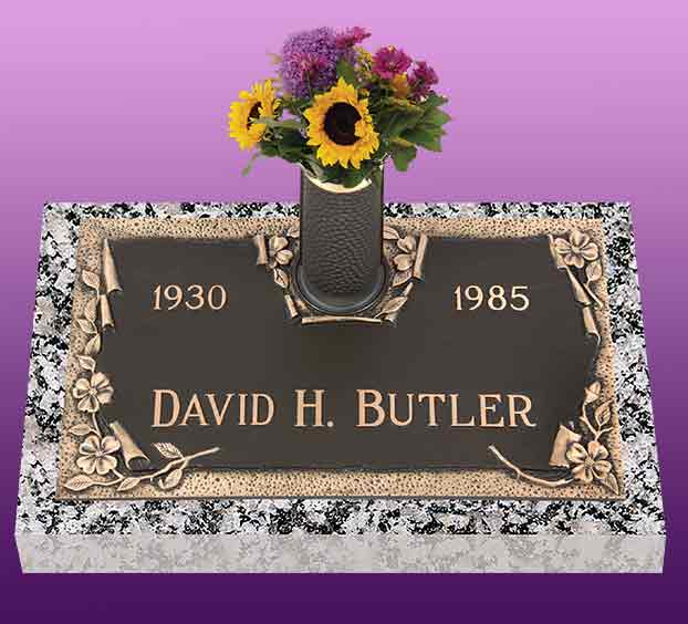 single bronze photo grave marker, bronze grave marker, individual bronze grave markers,  single grave marker