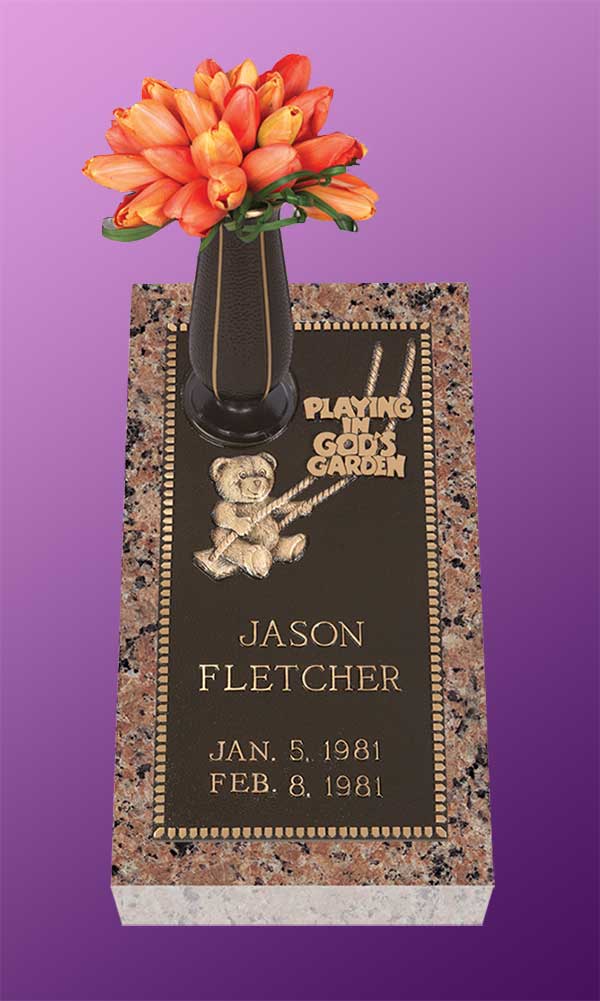 single bronze photo grave marker, bronze grave marker, individual bronze grave markers,  single grave marker