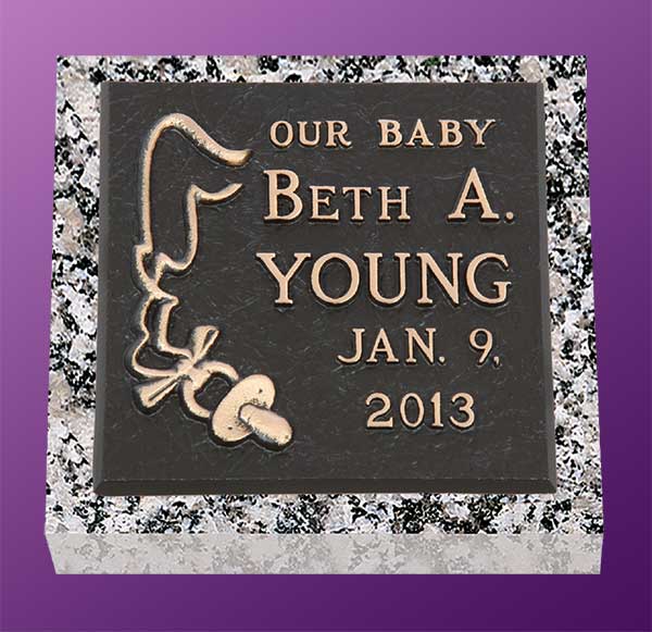 single bronze photo grave marker, bronze grave marker, individual bronze grave markers,  single grave marker