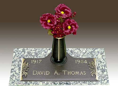 single bronze photo grave marker, bronze grave marker, individual bronze grave markers, single grave marker