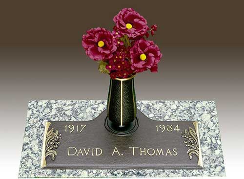 single bronze photo grave marker, bronze grave marker, individual bronze grave markers, single grave marker