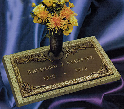 grave markers, grave marker, bronze grave marker, single grave marker, cast bronze grave marker