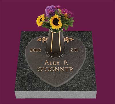 grave markers, grave marker, bronze grave marker, single grave marker, cast bronze grave marker