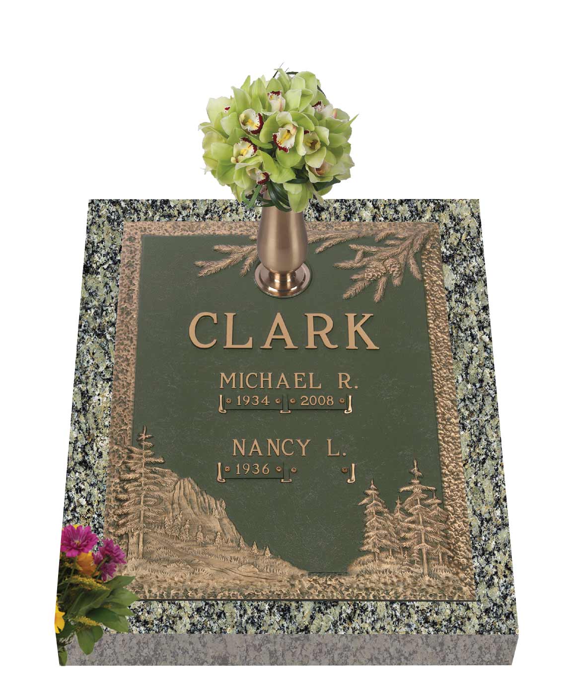 companion grave marker, bronze companion grave marker, photo companion grave marker, double grave marker, bronze grave markers companion